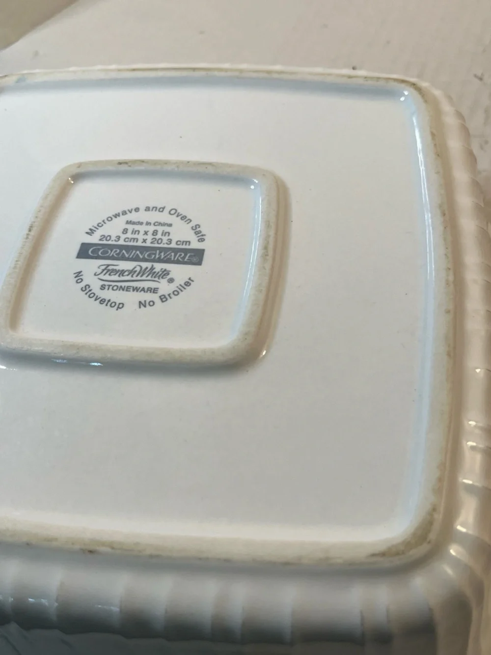 Corningware White Square Baking Dish